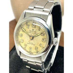 Rolex Oyster Speedking 5056 Vintage Watch Swiss Wind Silver Stainless Steel 30mm